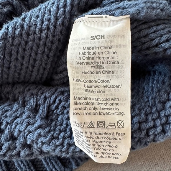 J. Crew Cable-knit mockneck Cotton Pullover Oversized sweater Ultramarine Size S - Picture 10 of 12